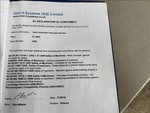 Semi automatic heat seal machine